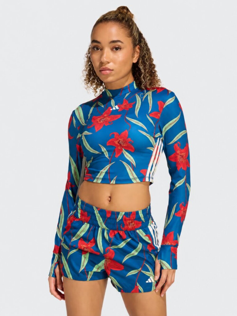 ADIDAS x FARM RIO Floral Long Sleeve Shirt & Short Set